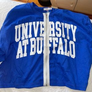University at Buffalo Zipper Crop Top